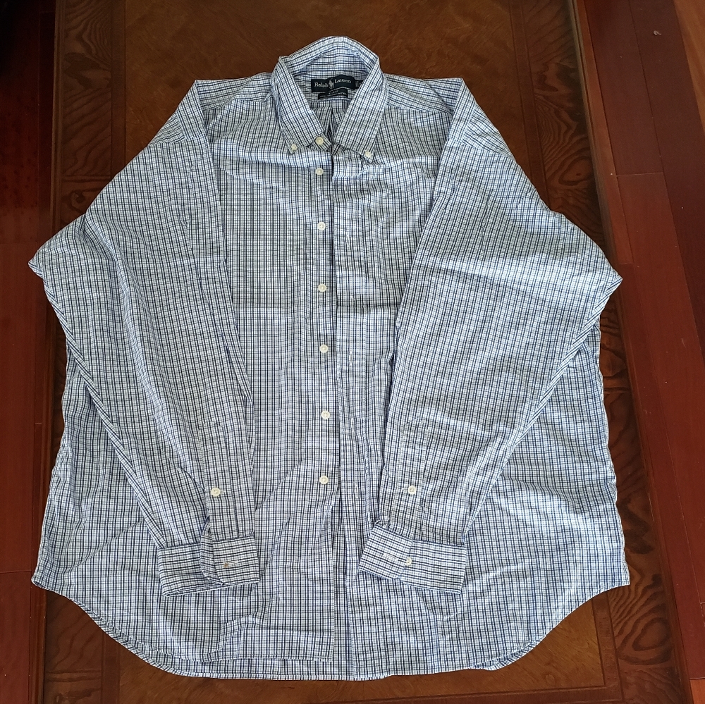 Ralph Lauren button up plaid dress shirt
